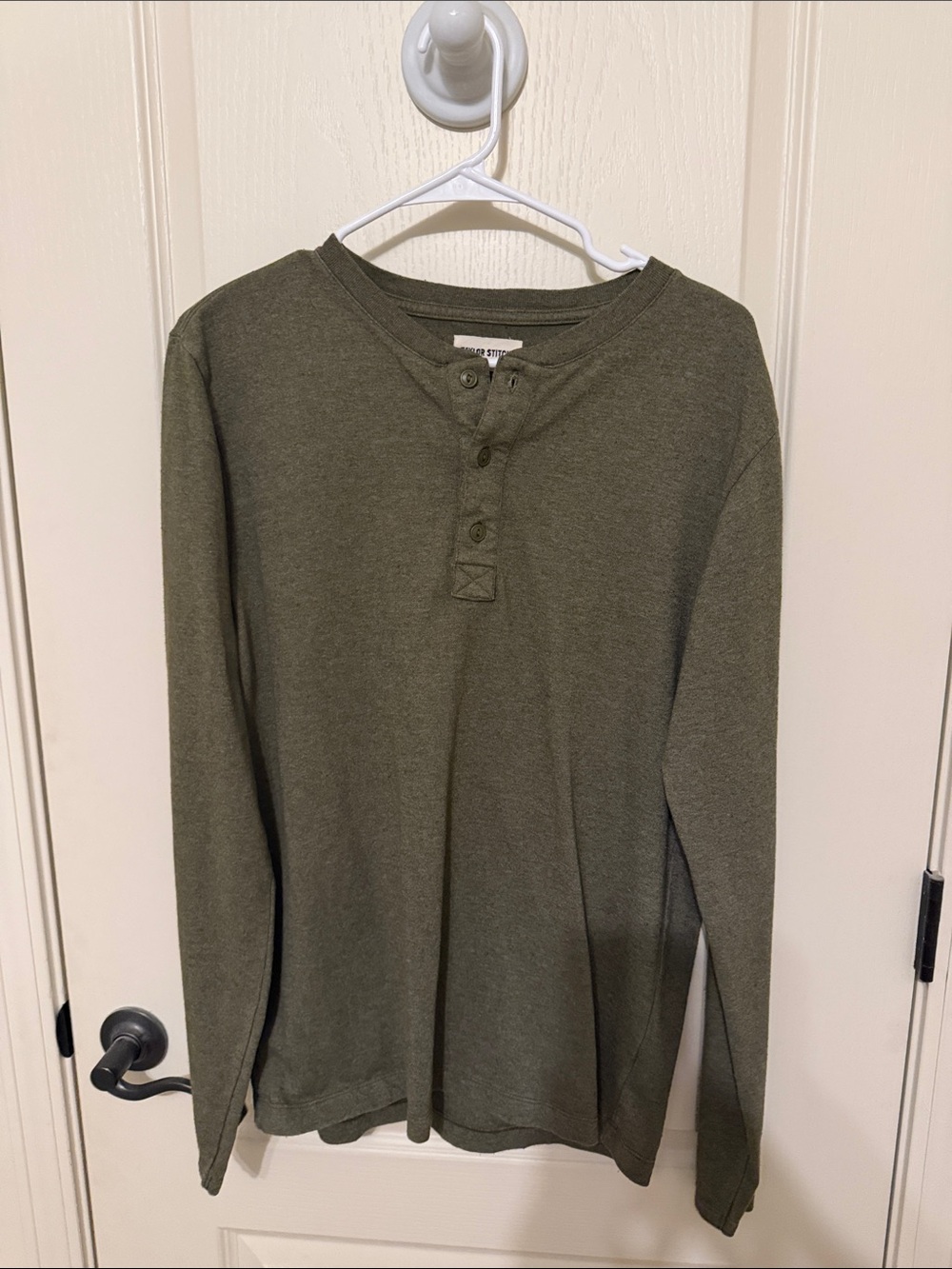 Taylor Stitch Olive Green Long-Sleeve Henley